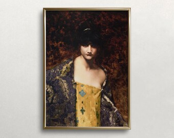 Woman Portrait Art | Vintage Wall Art | Moody Woman Art | Dark Moody Colors | Antique Wall Decor | Digital DOWNLOAD | PRINTABLE Wall Art #77