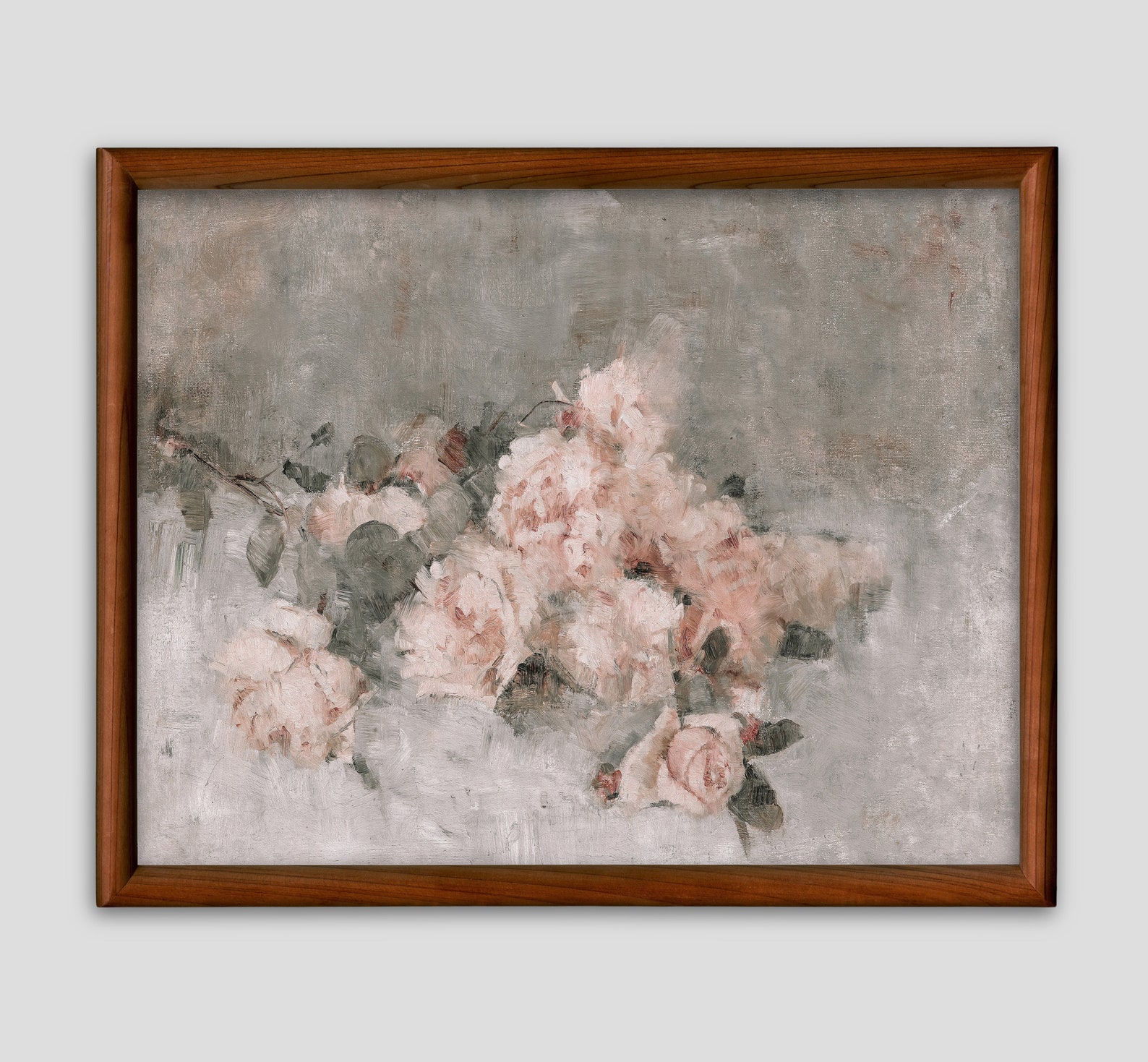 Blush Pink Roses Art Vintage Wall Art Muted Neutral Decor - Etsy