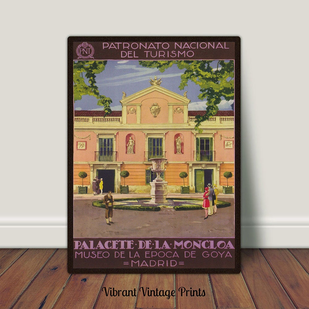 Madrid Spain Print Vintage Travel Poster Palace of Moncloa Etsy