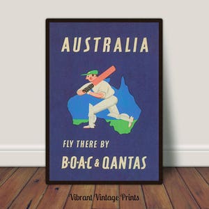 Arte murale australiana, arte murale di cricket, arte murale vintage, decorazioni murali retrò, arte di giocatori di cricket, DOWNLOAD DIGITALE, arte murale STAMPABILE