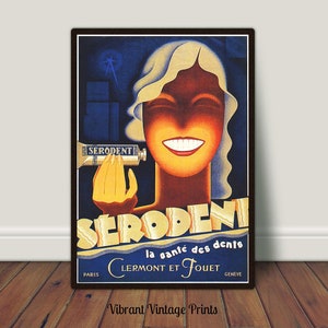 Toothpaste Poster, Vintage Wall Art, Art Deco Decor, Woman Portrait, Bathroom Decor, Toothpaste Art, DIGITAL DOWNLOAD, PRINTABLE Wall Art