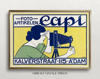 Victorian Woman with Camera, Vintage Wall Art, Camera Advertisement, Art Nouveau, Vintage Poster, PRINTABLE Wall Art, DIGITAL DOWNLOAD