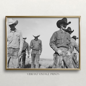 Vintage Cowboys Black and White Photo: Western Wall Art (Digital Download)