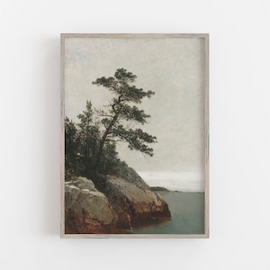 Landscape Vintage Painting | Vintage Wall Art | Old Pine | Rustic Wall Decor | Landscape Wall Art | DIGITAL DOWNLOAD | PRINTABLE Art #109