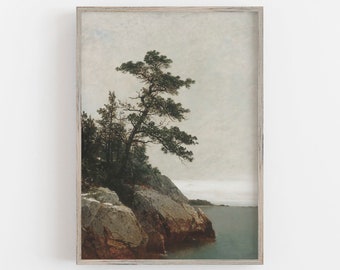 Landscape Vintage Painting | Vintage Wall Art | Old Pine | Rustic Wall Decor | Landscape Wall Art | DIGITAL DOWNLOAD | PRINTABLE Art #109