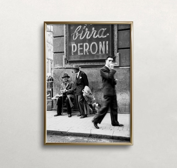 Men in a Street of Napoli Italy Print, Vintage Italian Men Photo Print: Retro Black and White Wall Art (Digital Download)