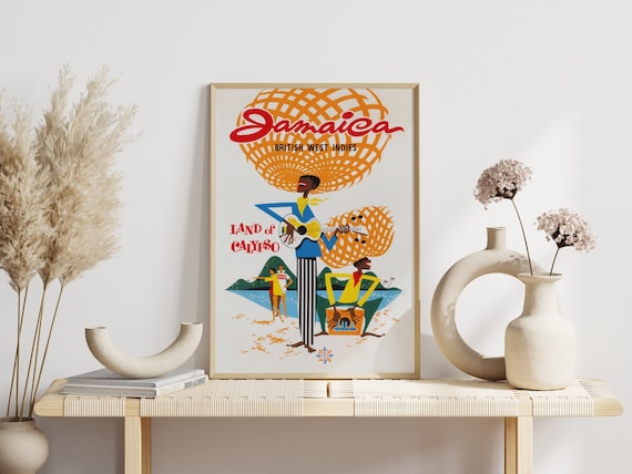 Jamaica Vintage Travel Poster: Calypso Music Art (digital Download