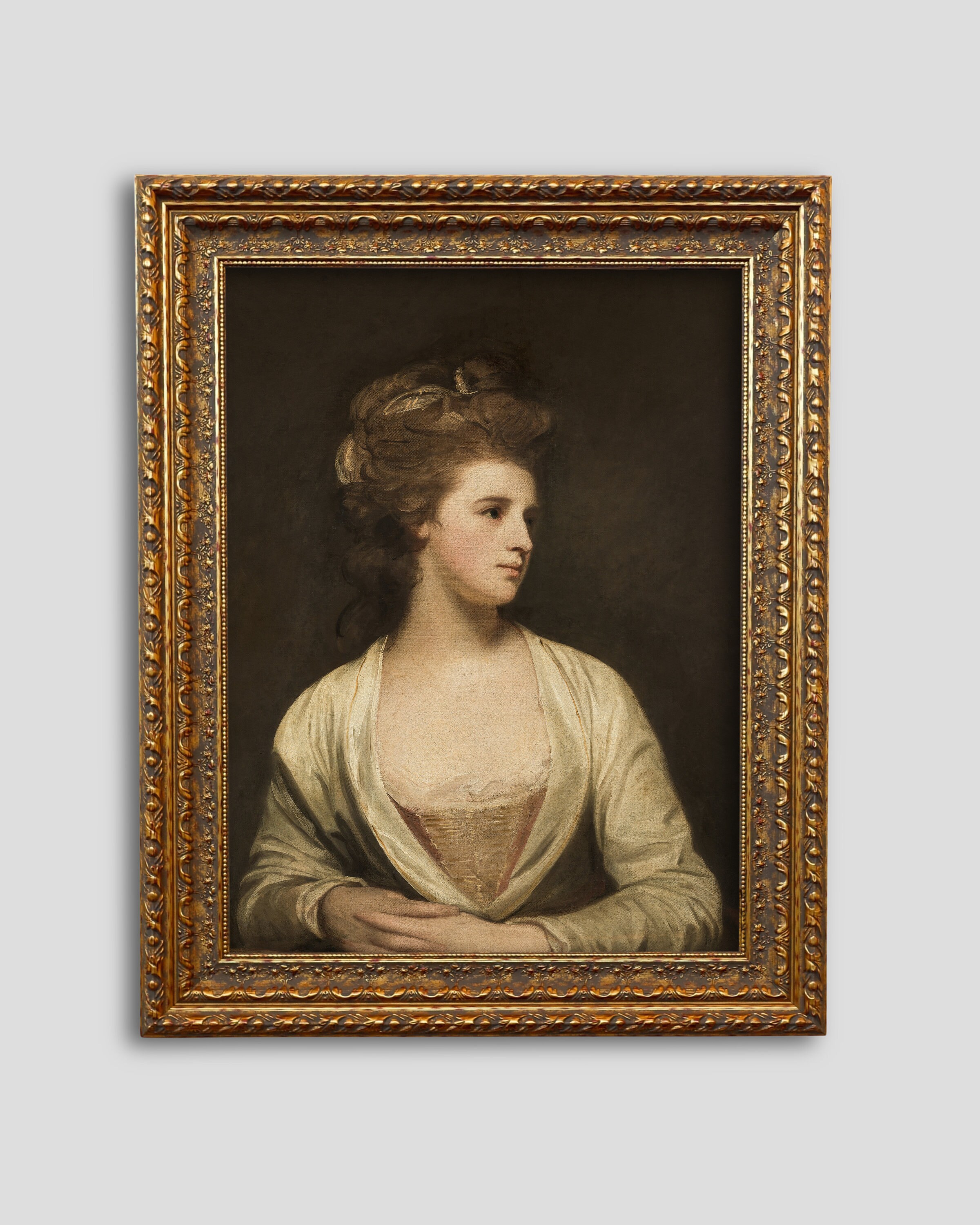 Portrait Painting Vintage Wall Art Antique Wall Art Etsy