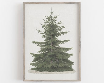 Arte de árbol de Navidad / Arte de Navidad vintage / Arte verde esmeralda / Impresión de árbol de Navidad vintage / DESCARGA DIGITAL / Arte mural IMPRIMIBLE n.° 218