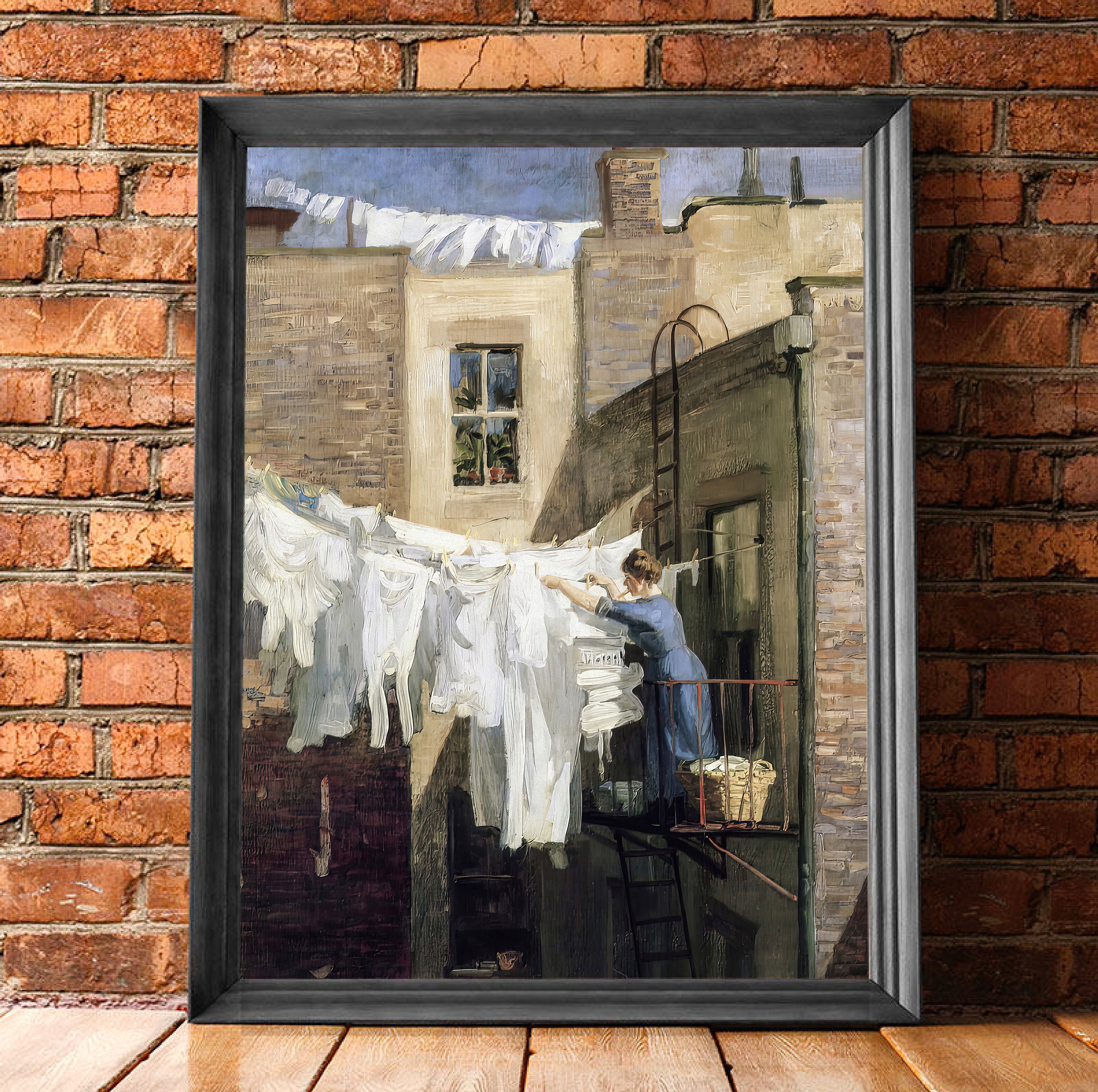 Laundry Room Print Vintage Painting Laundry Wall Art | Etsy