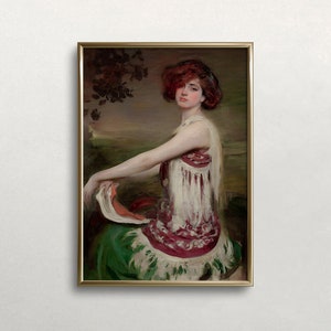 Vintage Woman Portrait: Moody Antique Art Print (Digital Download)
