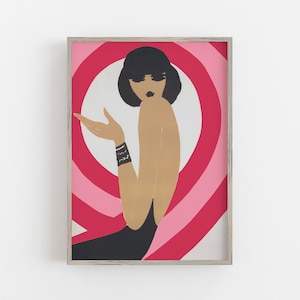Vintage Fashion Poster: Retro Pink Wall Art (Digital Download)