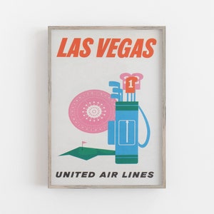 Las Vegas kunst aan de muur, golf kunst aan de muur, vintage kunst aan de muur, Las Vegas print, retro decor, minimalistische kunst, digitale DOWNLOAD, AFDRUKBARE kunst grote kunst