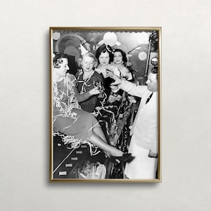 禁酒法時代のウォールアート、白黒アート、ビンテージウォールアート、バーにいる女性、バーカートの装飾、古い写真、デジタルダウンロード、印刷可能なウォールアート