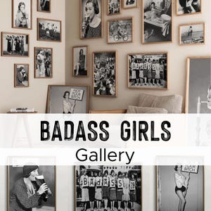 Feminist Wall Art, Black and White Art, Vintage Wall Art, Female Empowerment Art, Woman Gallery Set, Digital DOWNLOAD, Printable Wall Art