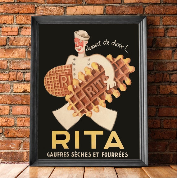 Rita Cookies Vintage Poster: French Food Wall Art (digital