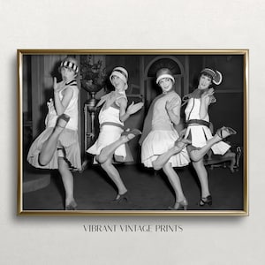 Flappers Dancing Art, Black and White Art, Women Dancers, Vintage Wall Art, Flapper Dancers, Old Photo, DIGITAL DOWNLOAD PRINTABLE Wall Art