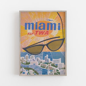 Miami Wall Art, Mid Century Modern, Miami Travel Poster, Vintage Wall Art, Florida Wall Art, Retro Wall Decor, DOWNLOAD, PRINTABLE Wall Art