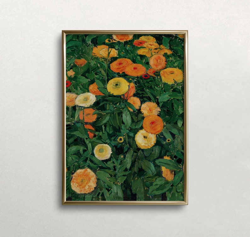 Marigolds Wall Art Flowers Wall Art Vintage Wall Art Antique Wall Decor Colorful Wall Art Digital DOWNLOAD PRINTABLE Art 237 image 5