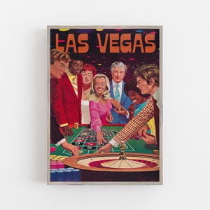 Arte de pared de Las Vegas, Arte de pared vintage, Arte de pared de casino, Decoración de pared retro, DESCARGA DIGITAL, Arte IMPRIMIBLE, Arte de pared grande