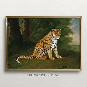 Leopard Wandkunst | Vintage Leopard Kunst | Stimmungsvolle Wandkunst | Dunkles ästhetisches Dekor | Antiker Druck | Digitaler DOWNLOAD | DRUCKBARE Wand Kunst #258
