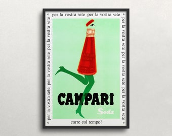 Stampa Campari Soda, Arte della parete vintage, Decorazione della parete del bar, Poster vintage Campari, Decorazione della parete retrò, DOWNLOAD DIGITALE, Arte della parete STAMPABILE