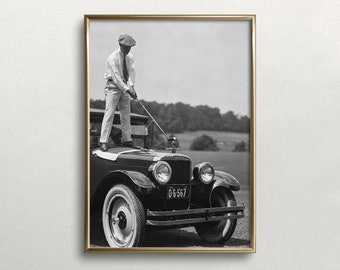 Audrey Hepburn Golfing Vintage Photograph | Digital Art