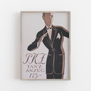 Man in Tuxedo, Fashion Wall Art, Vintage Wall Art, Dapper Man Art, Fashion Print, Minimalist Art, Digital DOWNLOAD, PRINTABLE Wall Art