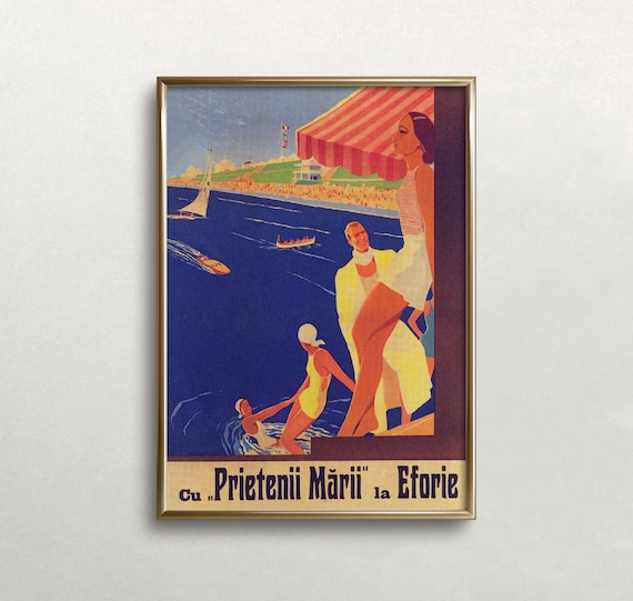 Romania Travel Poster, Vintage Summer Wall Art (Digital Download)