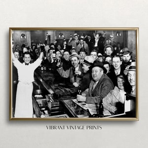 Prohibition Bar Print: Vintage Black and White Wall Art (Digital Download)