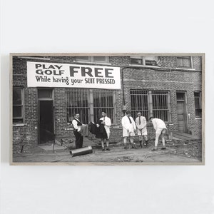 Vintage Golf Frame TV Art: Funny Black and White Photo (Digital Download)