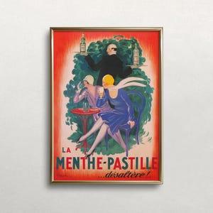 Sztuka ścienna Flappers, sztuka ścienna Cafe, dekoracja wózka barowego, sztuka ścienna Vintage, dekoracja wózka barowego, kobiety w kawiarni, POBIERANIE CYFROWE, DRUKOWANA sztuka ścienna