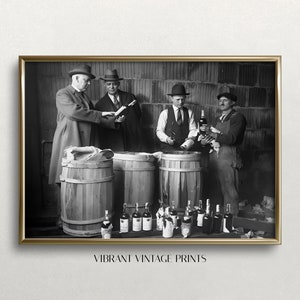 Prohibition Wall Art, Black and White Art, Agents Raid, Vintage Wall Art, Bar Cart Decor, Seized Liquor DIGITAL DOWNLOAD, PRINTABLE Wall Art