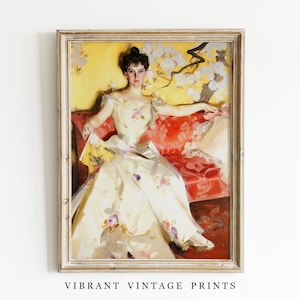 Woman Portrait | Vintage Wall Art | Vintage Fashion Art | Antique Wall Decor | Colorful Wall Art  Digital DOWNLOAD | PRINTABLE Wall Art #125