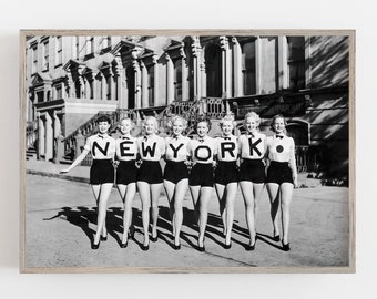 New York Chorus Line, Black and White Art, Vintage Wall Art, New York Dancers, DIGITAL DOWNLOAD, PRINTABLE Art, Large Wall Art