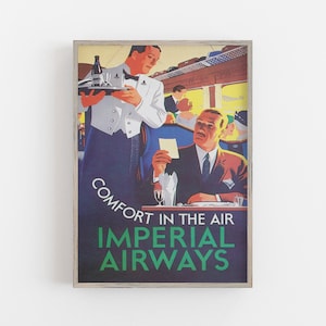 Airline Travel Art, Art Deco Wall Art, Vintage Wall Art, Airplane Dining, Travel Art Colorful Wall Art, DIGITAL DOWNLOAD, PRINTABLE Wall Art