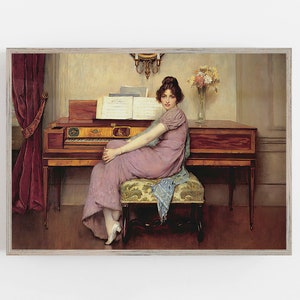 Vintage Klavierspieler Porträt 19th Century Music Room Art (printable)