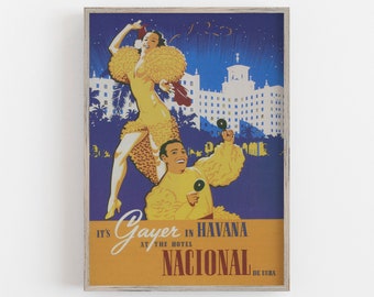 Havana Cuba Vintage Travel Poster: Retro Wall Art (Digital Download)