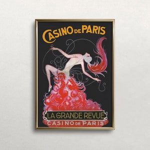 Casino de Paris, art mural vintage, art mural danseuse, art mural Paris, impression showgirl, téléchargement numérique, art mural à imprimer, grand art mural