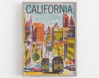 San Francisco Vintage Poster Art: California Travel Print (Digital Download)