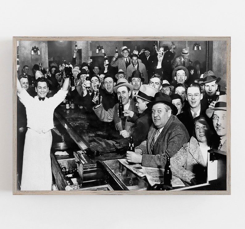 Prohibition Bar Print: Vintage Black and White Wall Art (Digital Download) image 7