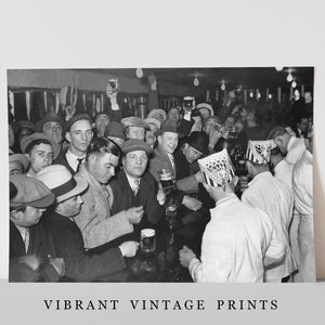 Prohibition Wall Art, Black and White Art, Vintage Wall Art, Bar Wall ...