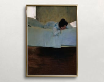 Vintage Woman Portrait Print | Dark Moody Bedroom Wall Art (Digital Download)