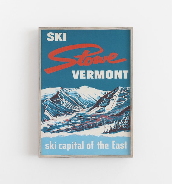 Stowe Vermont Ski Print: Vintage Travel Poster (digital Download