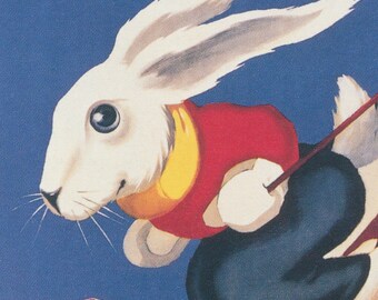 Bunny Rabbit skiing animal wall artl poster art gift 13x19 GLOSSY PRINT Bunny Rabbit skiing animal wall artl poster art gift 13x19 GLOSSY PRINT