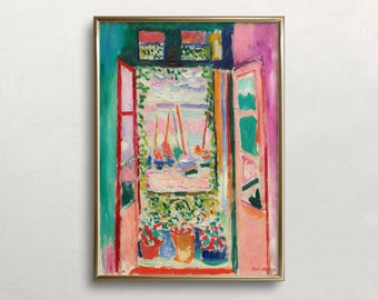 Matisse Open Window Print: Vintage Colorful Landscape (Digital Download)