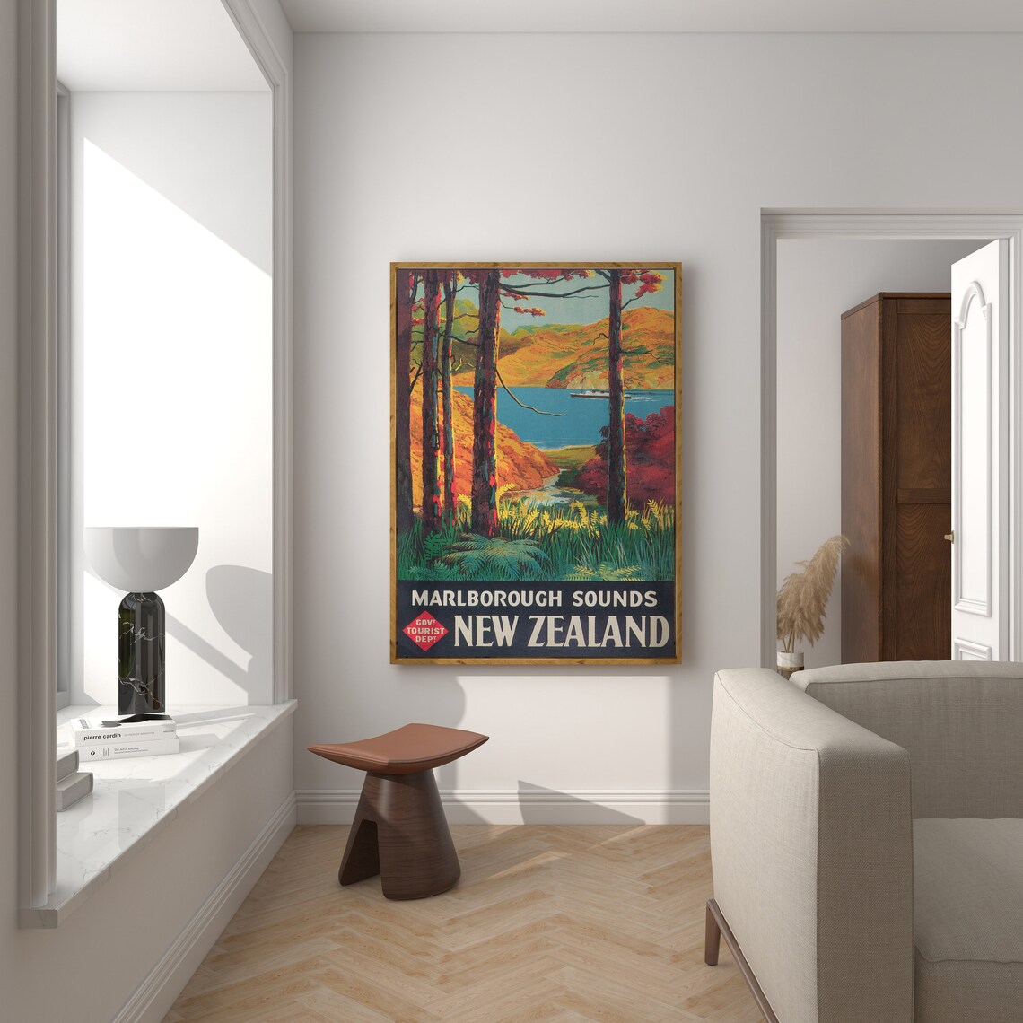 New Zealand Wall Art Vintage Wall Art Marlborough Sounds - Etsy