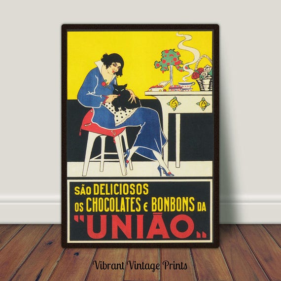 Woman Portrait, Vintage Cat Art, Vintage Wall Art, Colorful Wall Art, Vintage Poster Art, Eclectic, DIGITAL DOWNLOAD, PRINTABLE Wall Art