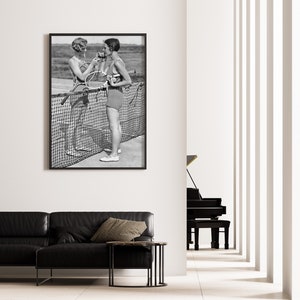 Women Tennis Players, Black and White Art, Vintage Wall Art, Cigarette Break, Women Sports Art, DIGITAL DOWNLOAD, PRINTABLE Art image 5