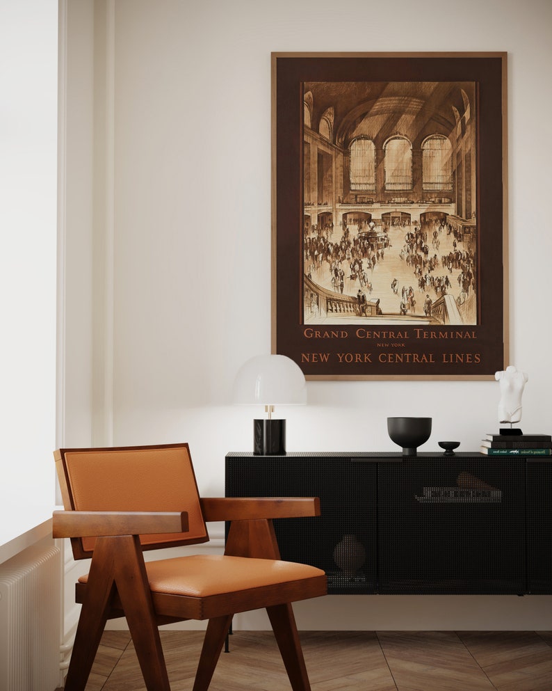 Vintagetryck av Grand Central Station: Resekonst i New York (digital nedladdning) bild 3